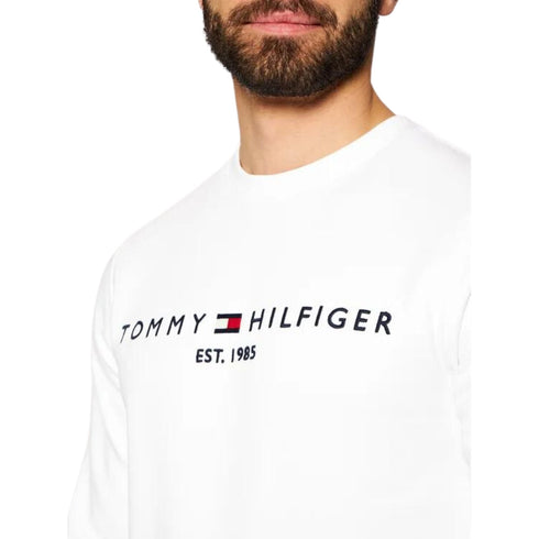 Felpa Uomo con logo sul petto Bianco Tommy Hilfiger- Francavilla Moda